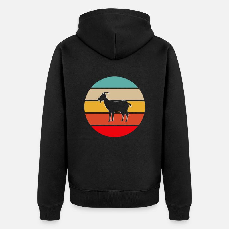 Chèvre Rétro - Veste à capuche bio Premium Unisexe - noir