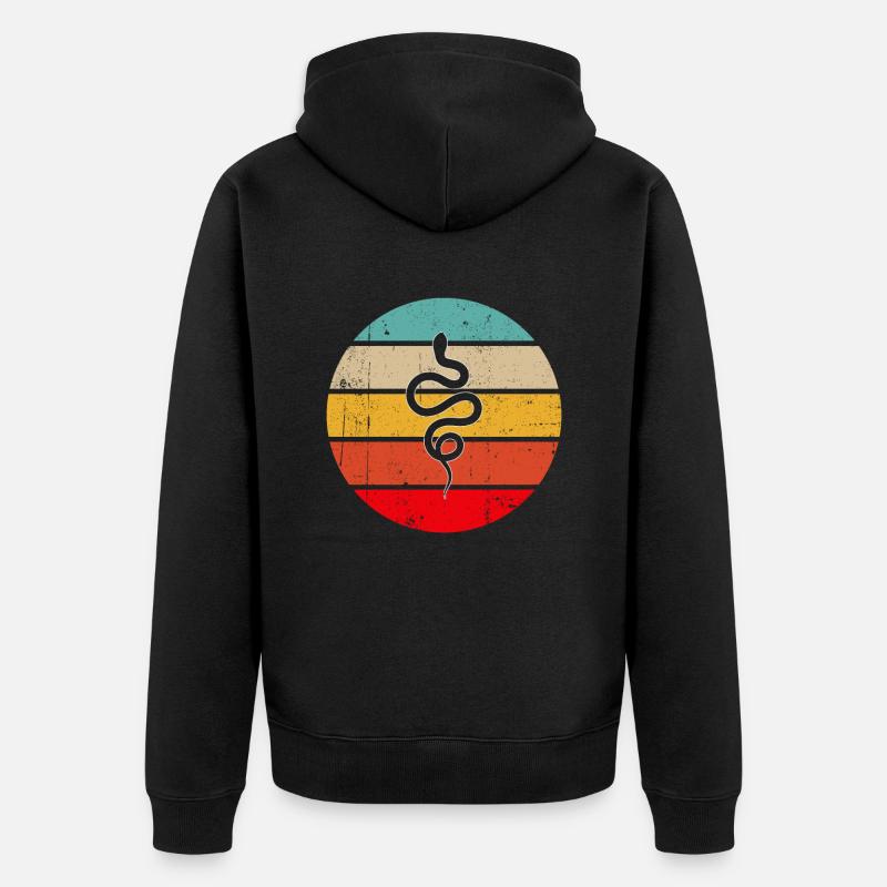 Serpent Rétro - Veste à capuche bio Premium Unisexe - noir