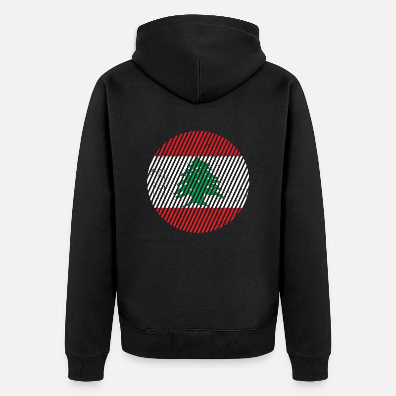 Drapeau du Liban - Veste à capuche bio Premium Unisexe - noir