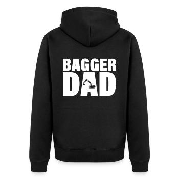 Job - Bagger Dad - Unisex Premium Bio Zip Hoodie - Schwarz - Hinten - Nico (187cm)