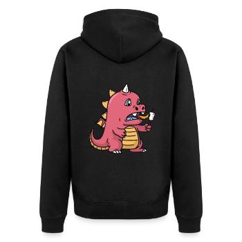 Bébé Dragon Affamé Faim Faim Enfants Bébé - Veste à capuche bio Premium Unisexe - noir - Dos - Nico (187cm)