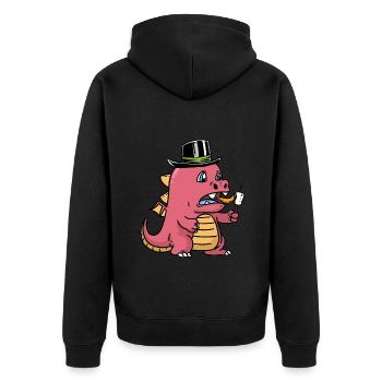 Baby Dragon Dragon Dino Dinosaur Children Child - Unisex Premium Organic Zip Hoodie - black - Back - Nico (187cm)