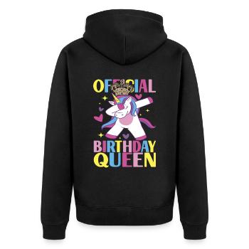 Anniversaire de la licorne - Veste à capuche bio Premium Unisexe - noir - Dos - Nico (187cm)