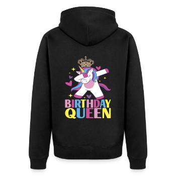 Anniversaire de la licorne - Veste à capuche bio Premium Unisexe - noir - Dos - Nico (187cm)