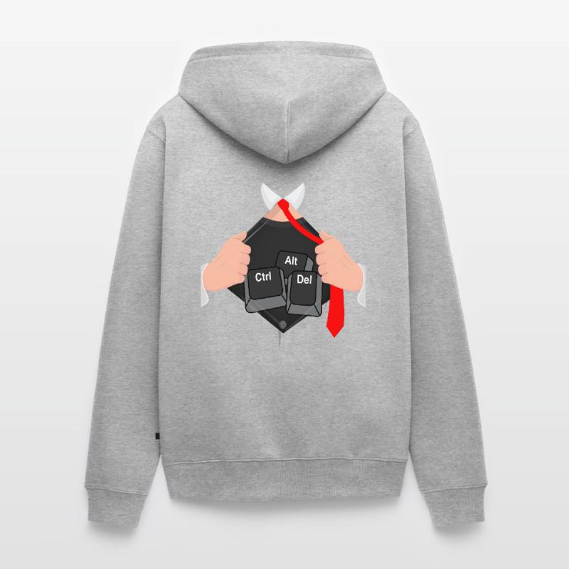Ctrl Alt Del Hack Informatiker Computer Unisex Premium Bio Zip Hoodie