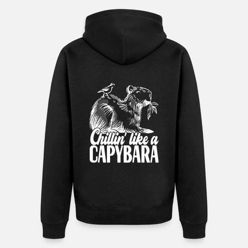 Capybara - Unisex Premium Bio Zip Hoodie - Schwarz