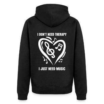 Music Therapy Musicians - Unisex Premium Organic Zip Hoodie - black - Back - Nico (187cm)