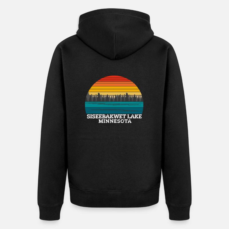Lac Siseebakwet Minnesota - Veste à capuche bio Premium Unisexe - noir