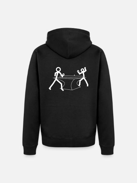 Table tennis stick figures - Unisex Premium Organic Zip Hoodie - black