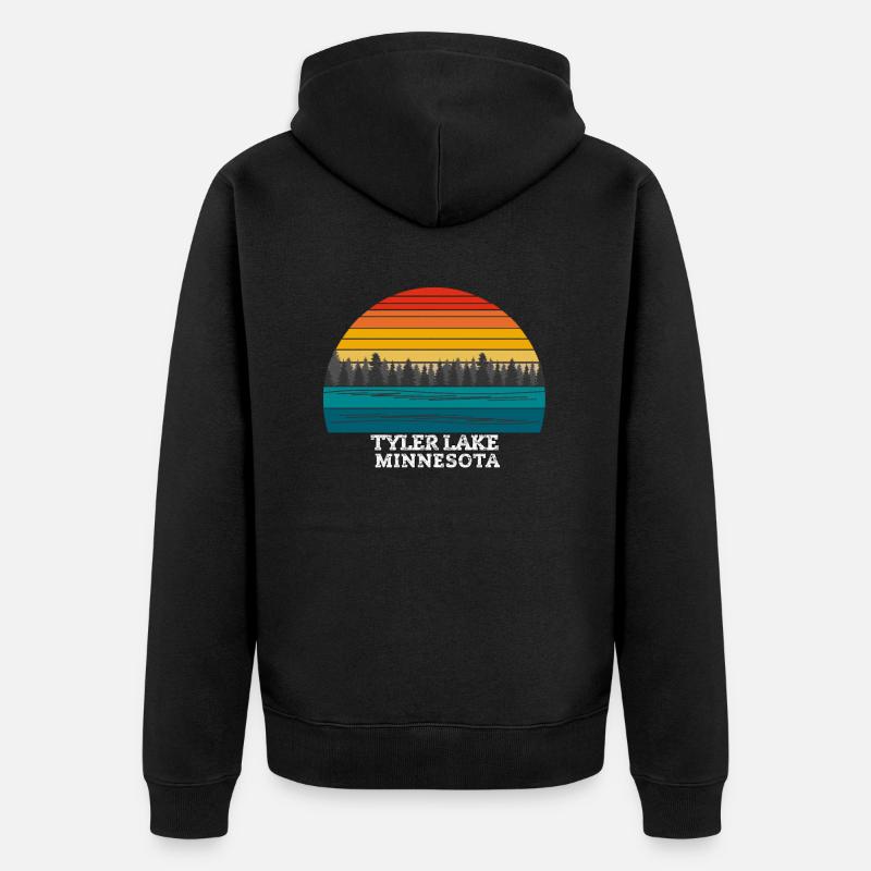Lac Tyler Minnesota (États-Unis) - Veste à capuche bio Premium Unisexe - noir