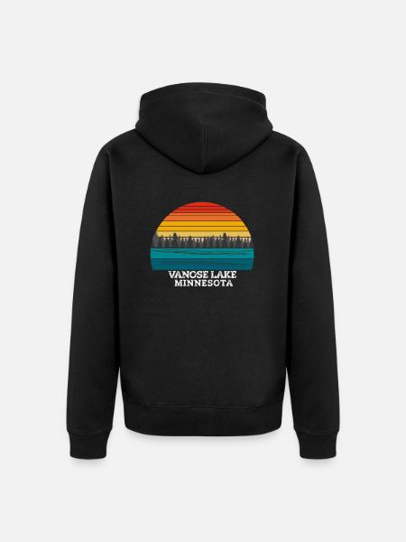 Lac Vanose Minnesota - Veste à capuche bio Premium Unisexe - noir