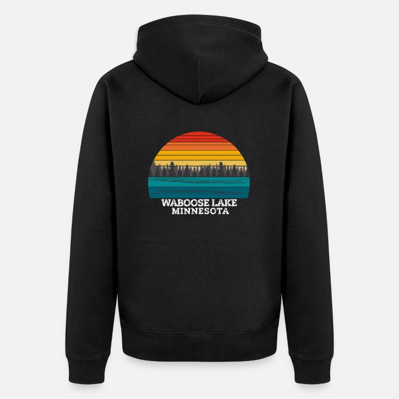 Lac Waboose Minnesota (États-Unis) - Veste à capuche bio Premium Unisexe - noir