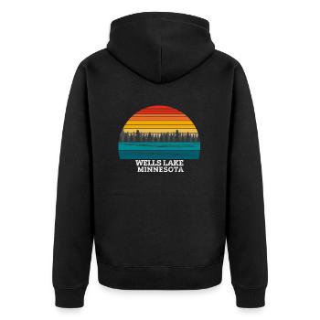 Lac Wells Minnesota (États-Unis) - Veste à capuche bio Premium Unisexe - noir - Dos - Nico (187cm)