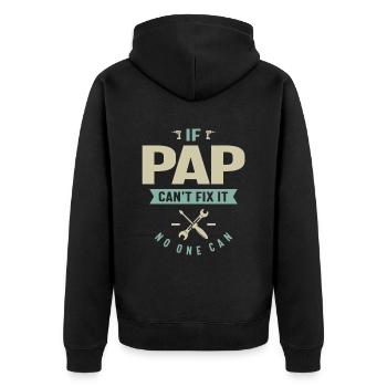 If Pap Can't Fix It - Dad and Grandpa - Unisex Premium Organic Zip Hoodie - black - Back - Nico (187cm)