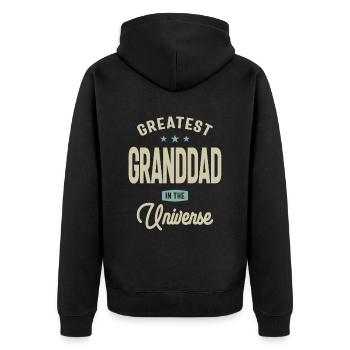 Greatest Granddad in The Universe - Dad Grandpa - Unisex Premium Organic Zip Hoodie - black - Back - Nico (187cm)