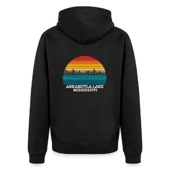 Arkabutla Lake Mississippi - Unisex Premium Bio Zip Hoodie - Schwarz - Hinten - Nico (187cm)