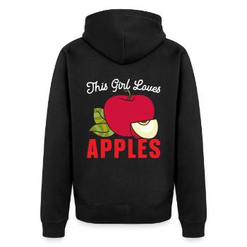 This Girl Loves Apples Apple Fruit Lover Apple - Unisex Premium Organic Zip Hoodie - black - Back - Nico (187cm)