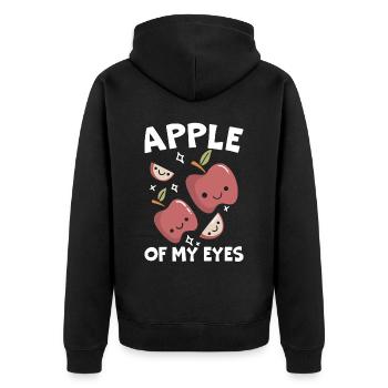 Apple Of My Eye Fruit Lover Apple Picking - Unisex Premium Organic Zip Hoodie - black - Back - Nico (187cm)