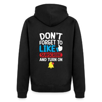 Content Creator Social Media Influencer Vlogger - Unisex Premium Bio Zip Hoodie - Schwarz - Hinten - Nico (187cm)