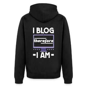 Content Creator Social Media Influencer Vlogger - Unisex Premium Bio Zip Hoodie - Schwarz - Hinten - Nico (187cm)