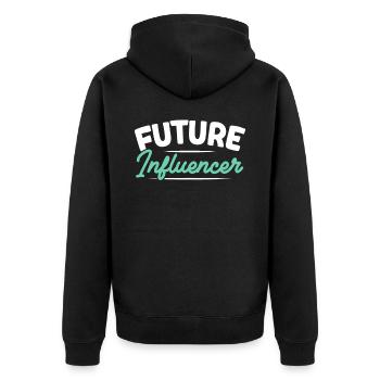 Future Influencer Content Creator Social Media - Unisex Premium Organic Zip Hoodie - black - Back - Nico (187cm)