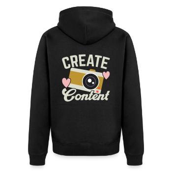 Create Content Creator Social Media Influencer - Unisex Premium Organic Zip Hoodie - black - Back - Nico (187cm)
