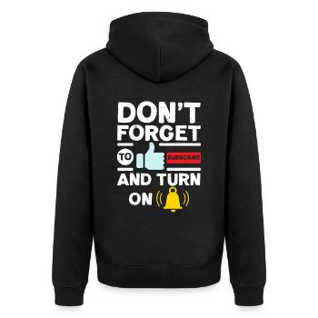 Content Creator Social Media Influencer Vlogger - Unisex Premium Bio Zip Hoodie - Schwarz - Hinten - Nico (187cm)