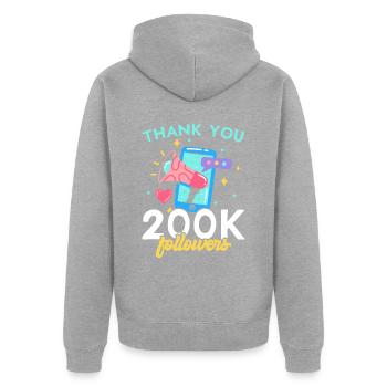 Content Creator Social Media Influencer Vlogger - Unisex Premium Bio Zip Hoodie - Grau meliert - Hinten - Nico (187cm)