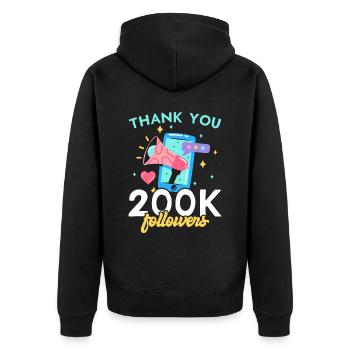 Content Creator Social Media Influencer Vlogger - Unisex Premium Bio Zip Hoodie - Schwarz - Hinten - Nico (187cm)