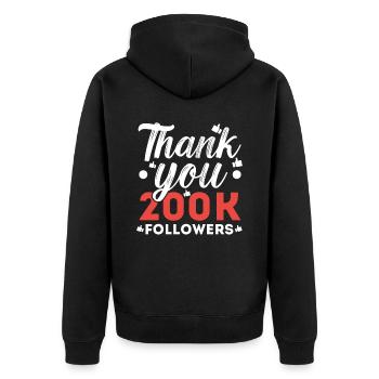 Content Creator Social Media Influencer Vlogger - Unisex Premium Bio Zip Hoodie - Schwarz - Hinten - Nico (187cm)