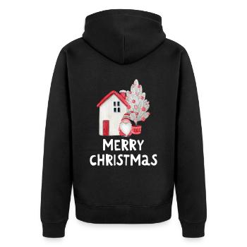 Joyeux Noël Drôle de Chemise de Noël - Veste à capuche bio Premium Unisexe - noir - Dos - Nico (187cm)