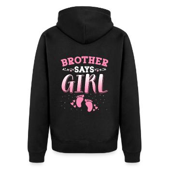 Un frère dit que le sexe d’une fille révèle un nouveau-né - Veste à capuche bio Premium Unisexe - noir - Dos - Nico (187cm)