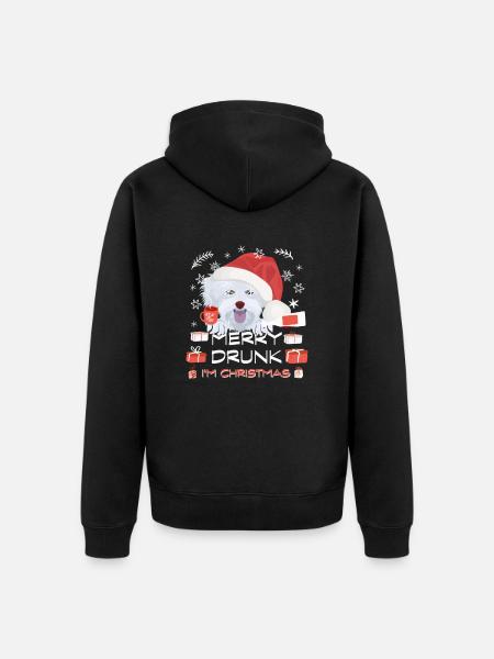 Maltese Christmas Market - Unisex Premium Organic Zip Hoodie - black
