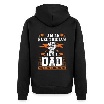 Electronics Repair I'm An Electrician And Inductor - Unisex Premium Organic Zip Hoodie - black - Back - Nico (187cm)
