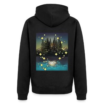 Étoiles nocturnes Nature Nature Lovers Stardust Arbres - Veste à capuche bio Premium Unisexe - noir - Dos - Nico (187cm)