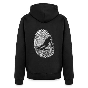 Pression des doigts - Ski - (2) - Veste à capuche bio Premium Unisexe - noir - Dos - Nico (187cm)