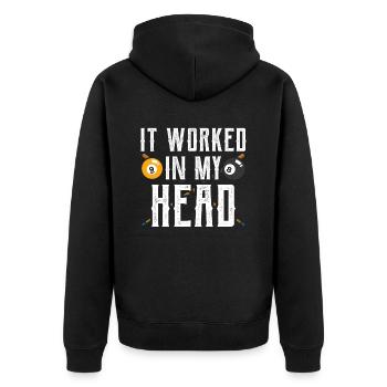 In Meinem Kopf Hat Es Funktioniert Pool Billard - Unisex Premium Bio Zip Hoodie - Schwarz - Hinten - Nico (187cm)