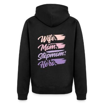 épouse mère belle-mère héroïne mère adoptive enfant - Veste à capuche bio Premium Unisexe - noir - Dos - Nico (187cm)