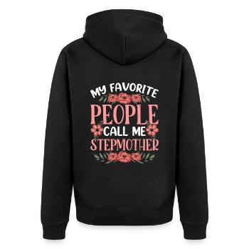 My favorite people call me stepmother - Unisex Premium Organic Zip Hoodie - black - Back - Nico (187cm)