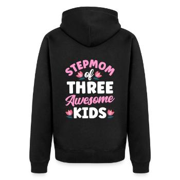 Belle-mère de trois grands enfants - Veste à capuche bio Premium Unisexe - noir - Dos - Nico (187cm)