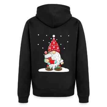 Noël Gnome Elfes Nains - Veste à capuche bio Premium Unisexe - noir - Dos - Nico (187cm)