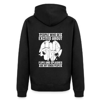 Diving Diver Funny - Unisex Premium Organic Zip Hoodie - black - Back - Nico (187cm)