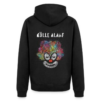 Kölle Alaaf Kölner Karneval Fasching Viva Colonia - Unisex Premium Bio Zip Hoodie - Schwarz - Hinten - Nico (187cm)