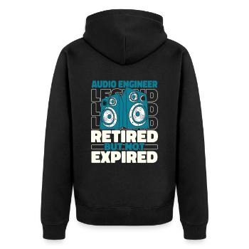 Sound Engineer Retired Sound Engineer - Unisex Premium Organic Zip Hoodie - black - Back - Nico (187cm)