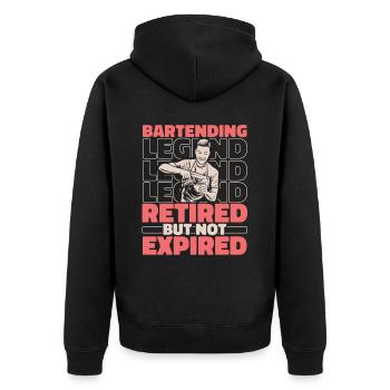 Bartender Retired Bartender - Unisex Premium Organic Zip Hoodie - black - Back - Nico (187cm)