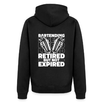 Bartender Retired Bartender - Unisex Premium Organic Zip Hoodie - black - Back - Nico (187cm)