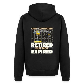 Crane driver Retired crane operator - Unisex Premium Organic Zip Hoodie - black - Back - Nico (187cm)
