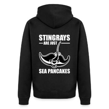Lustige Stachelrochen Mantarochen sind nur Meeresp - Unisex Premium Bio Zip Hoodie - Schwarz - Hinten - Nico (187cm)