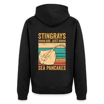 Lustige Stachelrochen Mantarochen sind nur Meeresp - Unisex Premium Bio Zip Hoodie - Schwarz - Hinten - Nico (187cm)