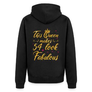 Cette reine fait 54 look Fabuleux 54e anniversaire - Veste à capuche bio Premium Unisexe - noir - Dos - Nico (187cm)